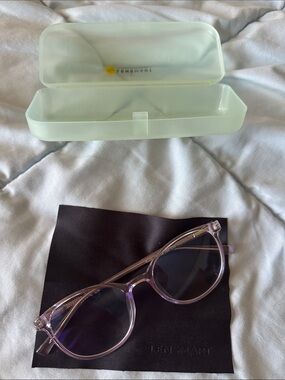 Transparent Purple Women’s Reading computer glasses with Case - Lensmart